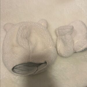 Carter's Soft White Bear Hat and Mittens